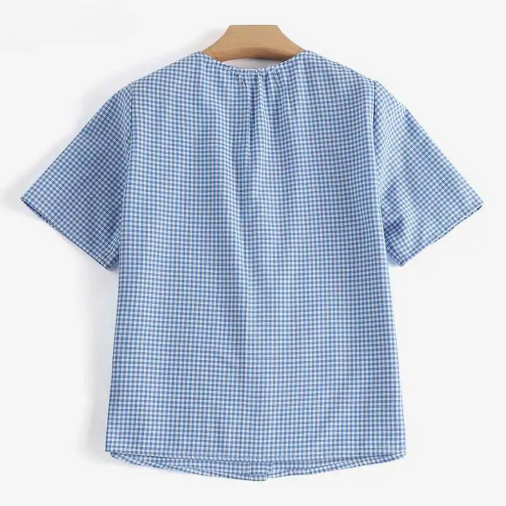 Blusa Manga Curta Xadrez Loma