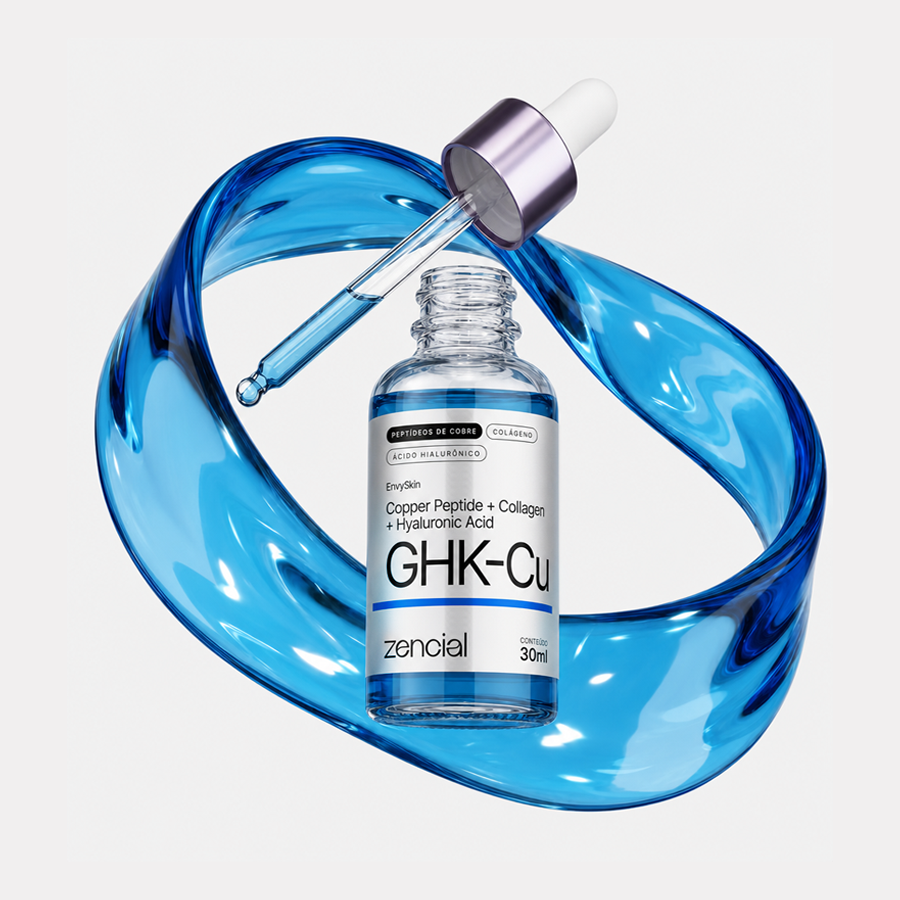 Sérum GHK-Cu com Peptídeos de Cobre, Colágeno e Ácido Hialurônico