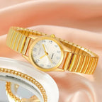 Conjunto Relógio & Jóias Golden 6 peças